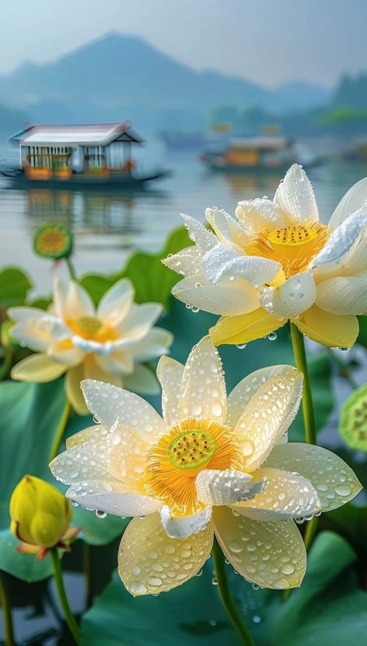 Ảnh nền hoa sen vàng siêu đẹp