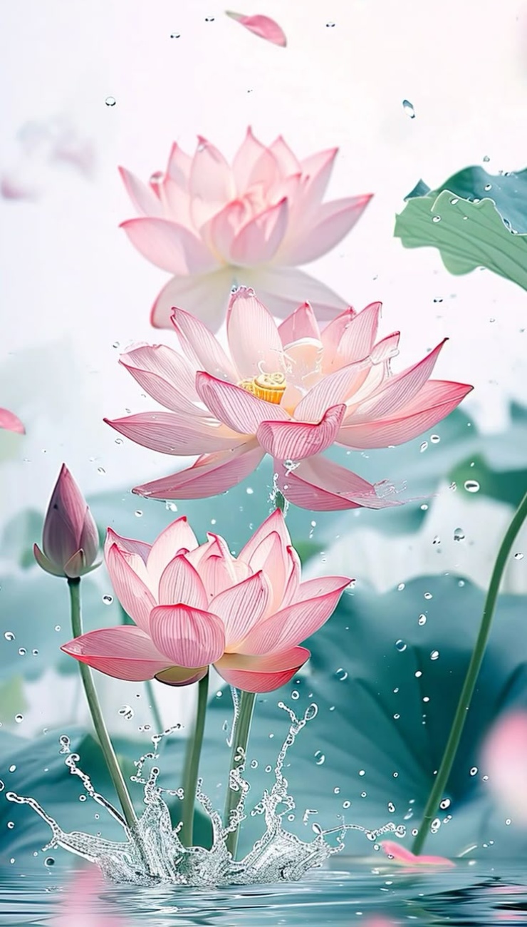 Hình nền hoa sen hồng nghệ thuật