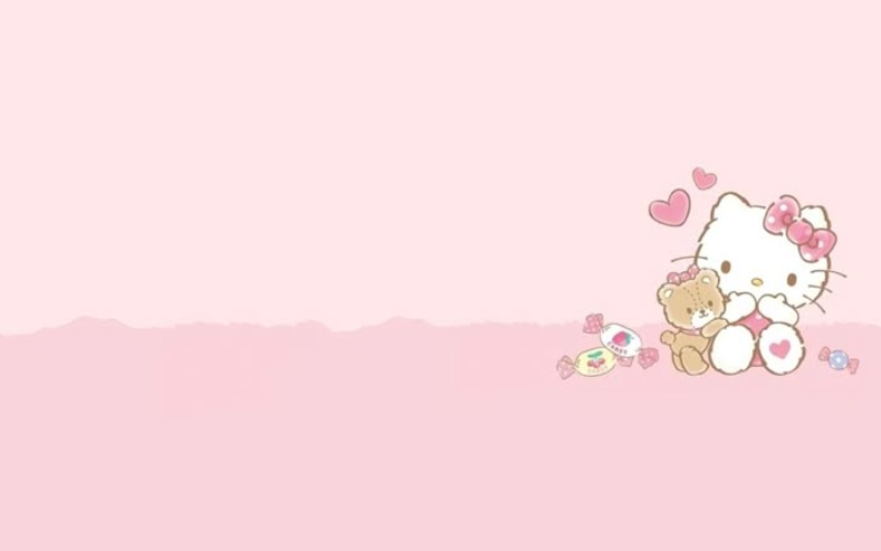 Hình nền màu hồng Hello Kitty