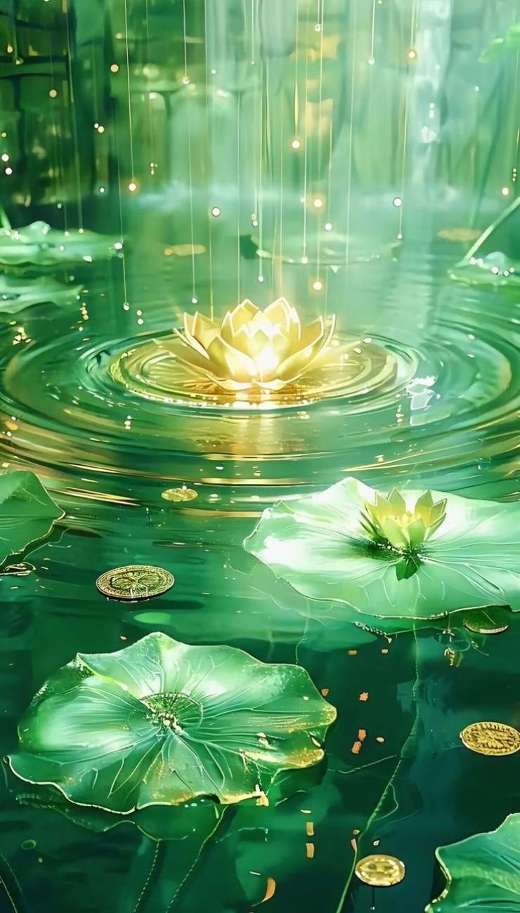 Hình nền phong thuỷ hoa sen hợp mệnh Mộc