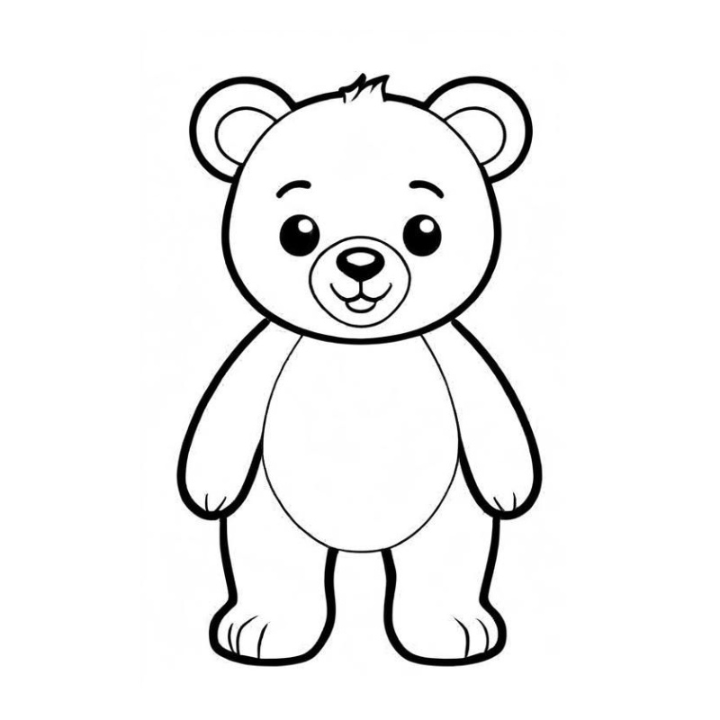 Tranh tô màu con gấu cute
