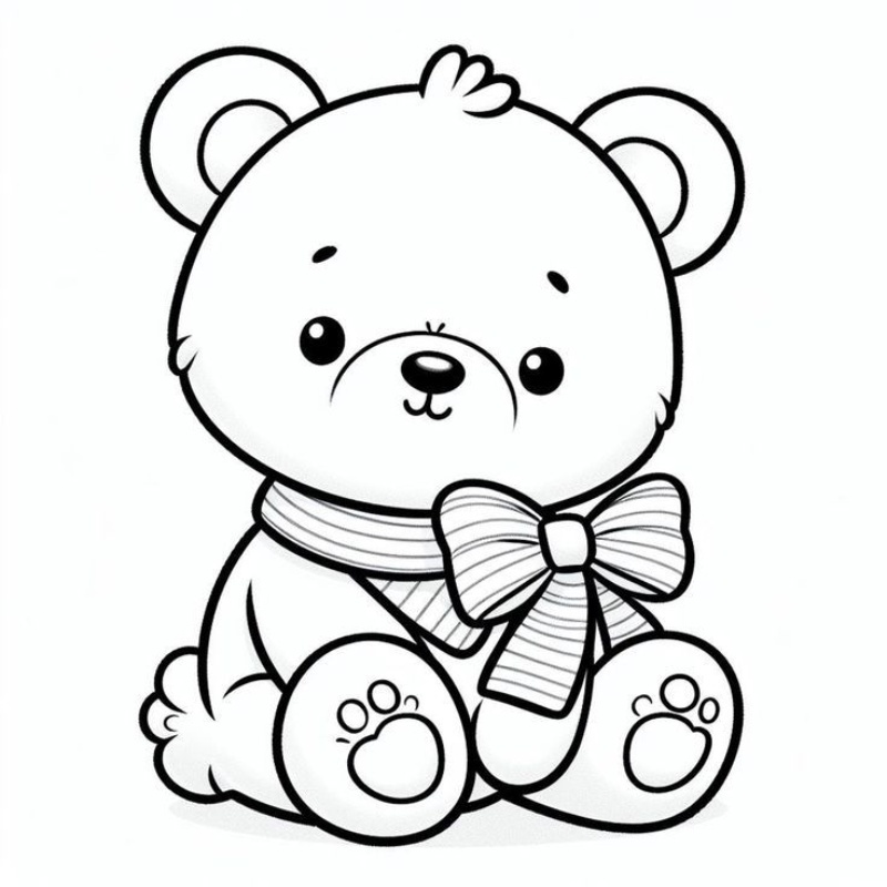 Tô màu con gấu cute