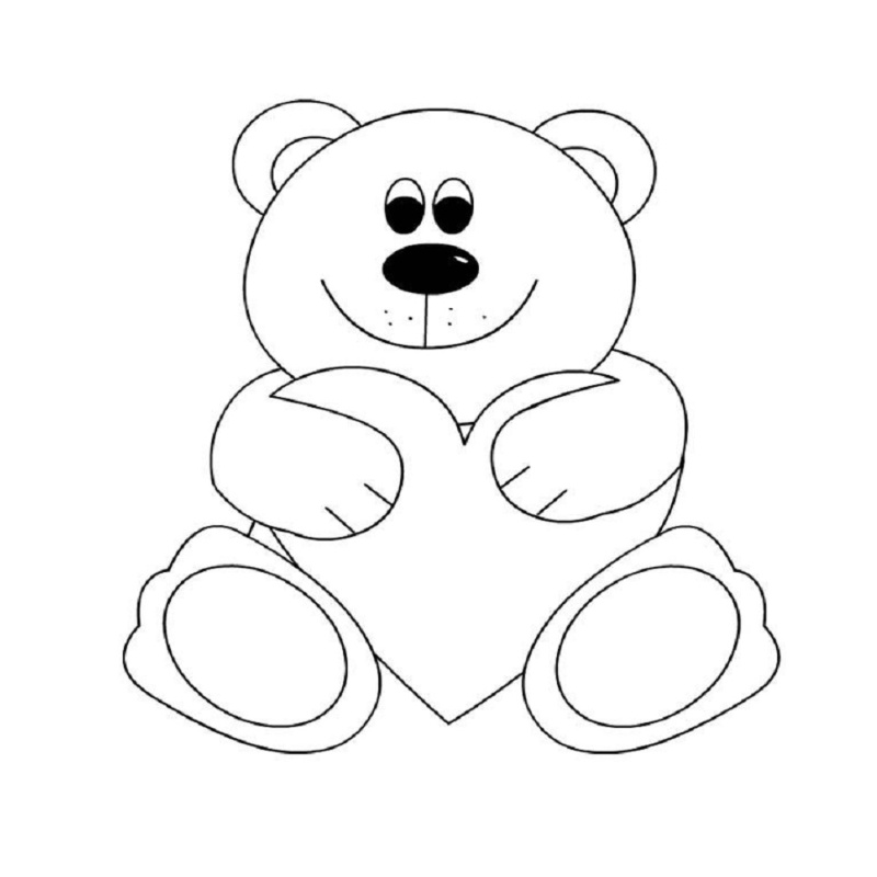 Tranh tô màu con gấu cute