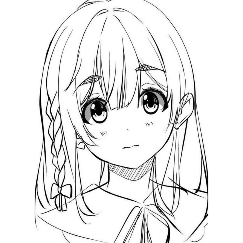 Tranh tô màu anime dễ thương