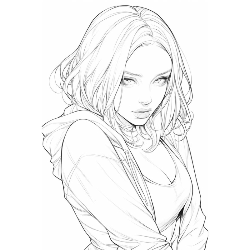 In hình tô màu anime