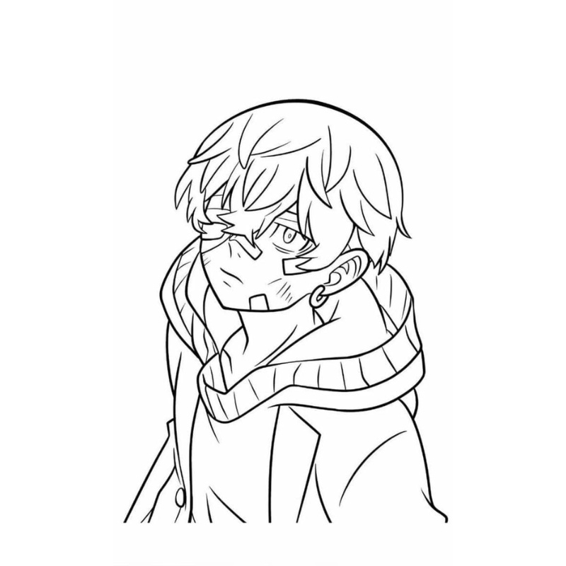 Tranh tô màu anime ngầu cho bé