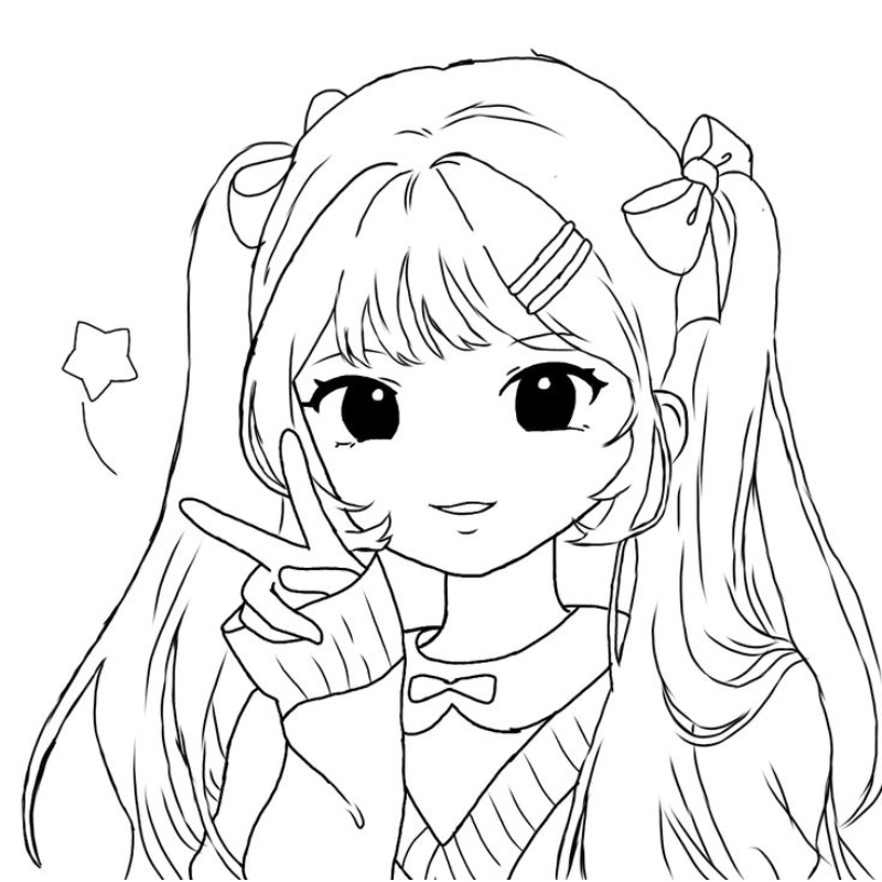 Hình cô gái anime đáng yêu