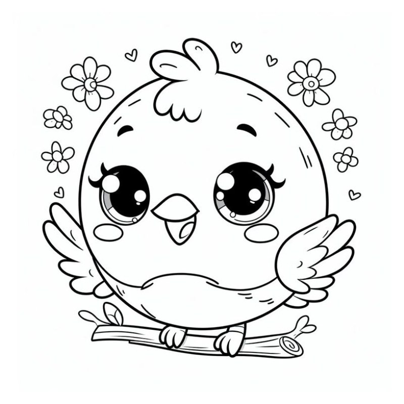 Hình ảnh tô màu con chim