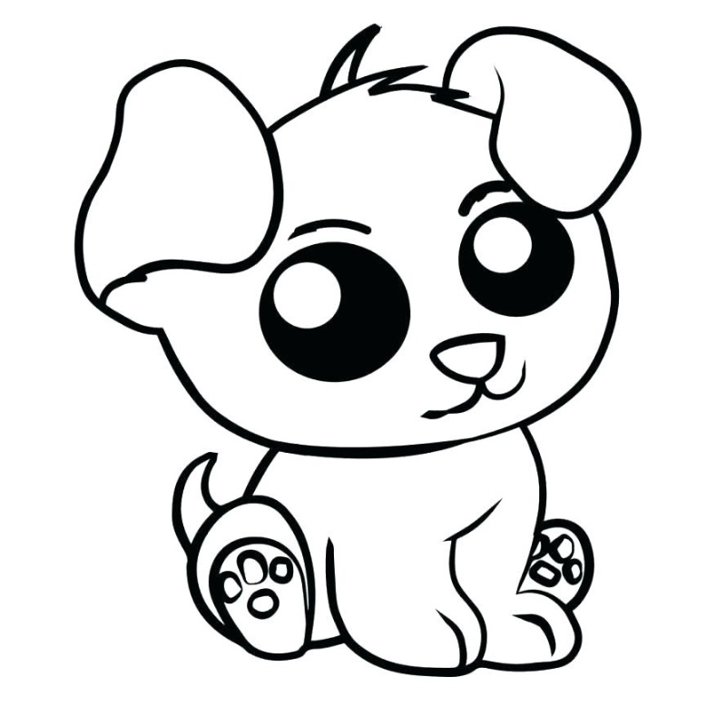 Tranh tô màu con chó cute