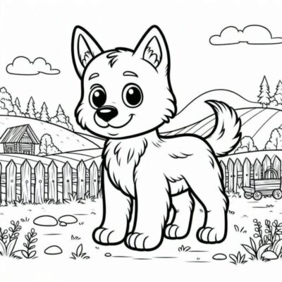 tranh tô màu con chó