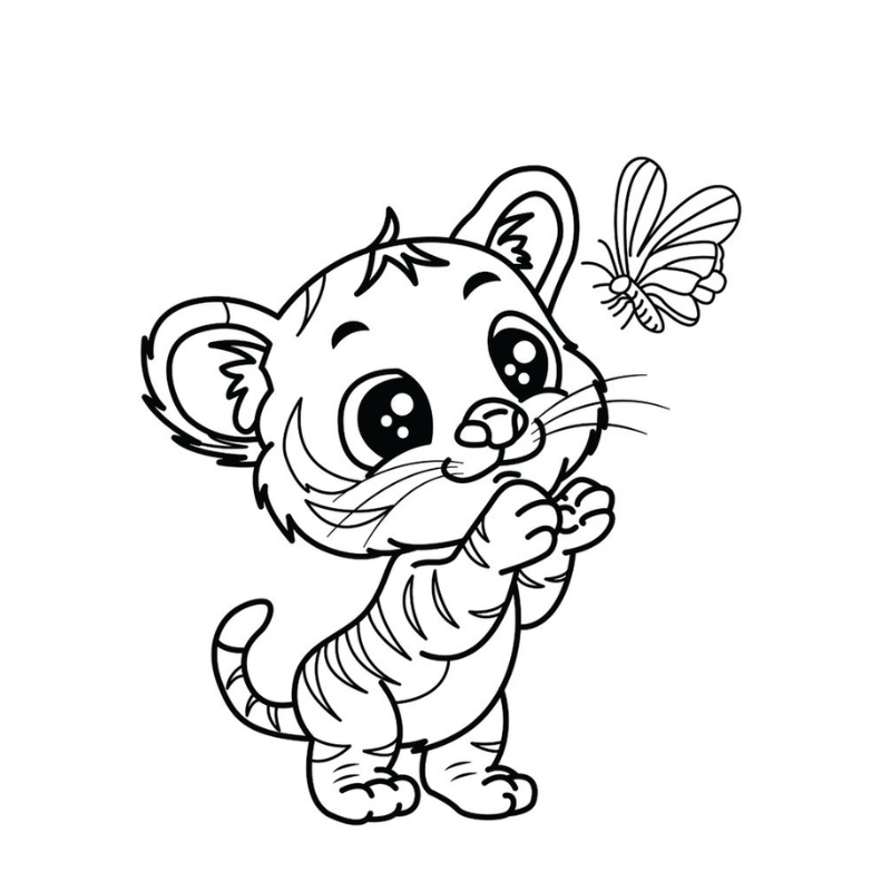 Tranh tô màu con hổ