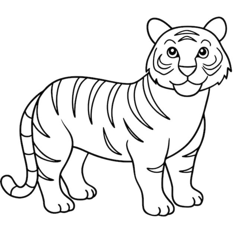 Hình tô màu con hổ