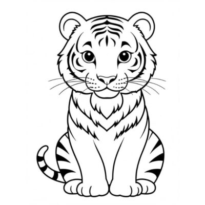 tranh tô màu con hổ