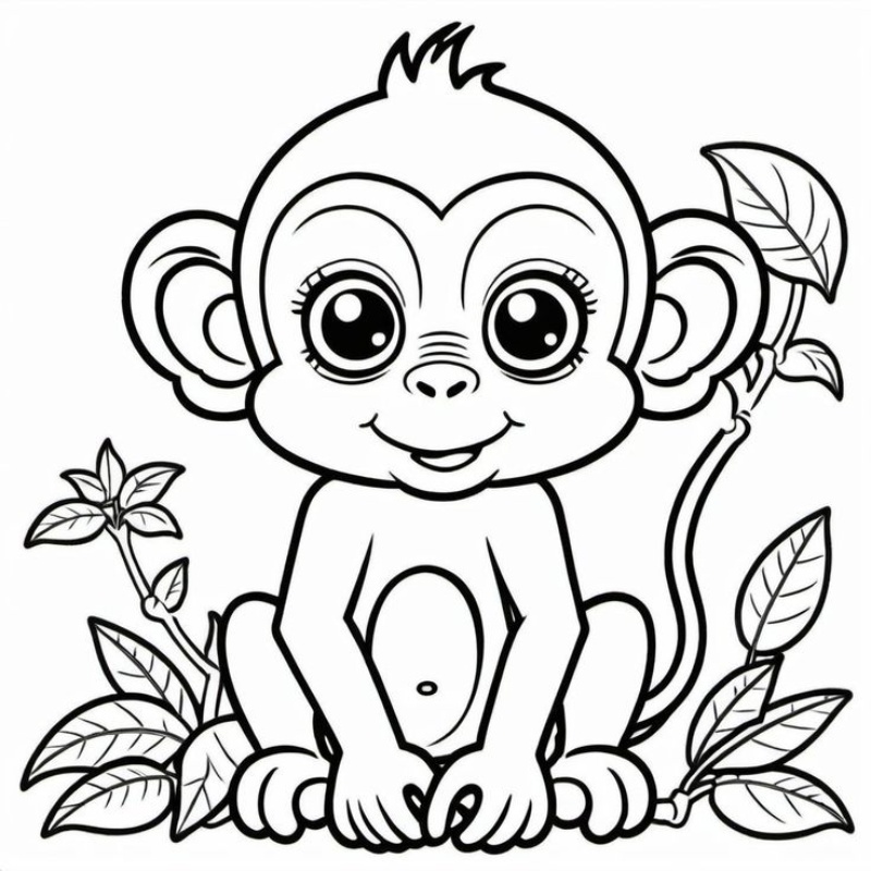 Con khỉ tô màu