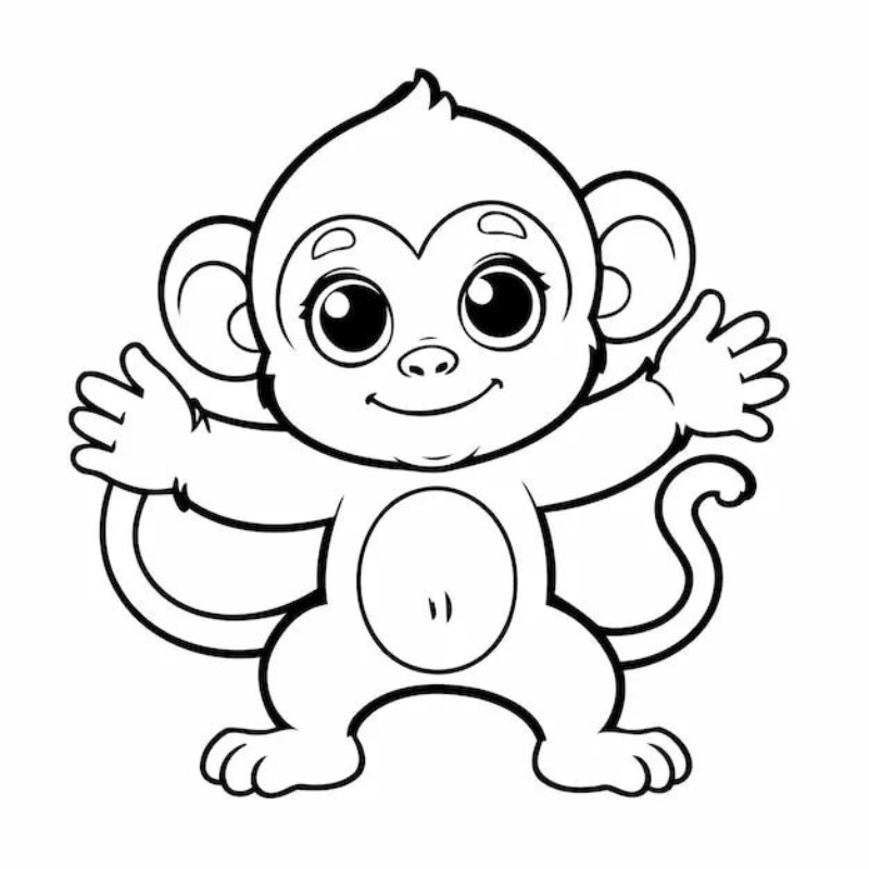 Ảnh tô màu con khỉ
