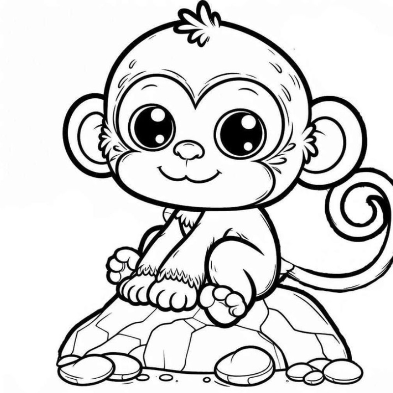 Con khỉ tô màu