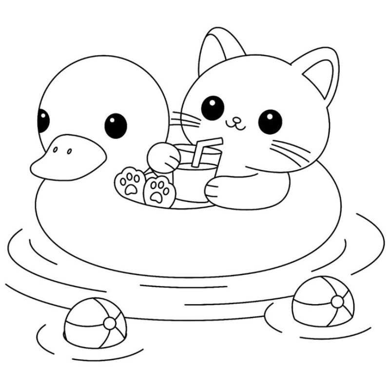 Tranh tô màu mèo