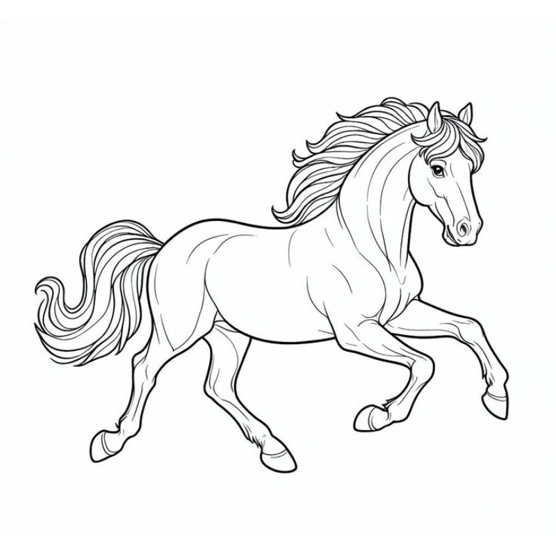 Tranh tô màu con ngựa