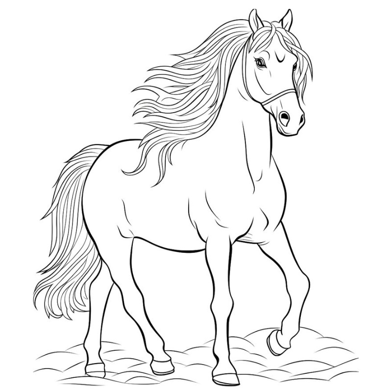 Tranh tô màu con ngựa