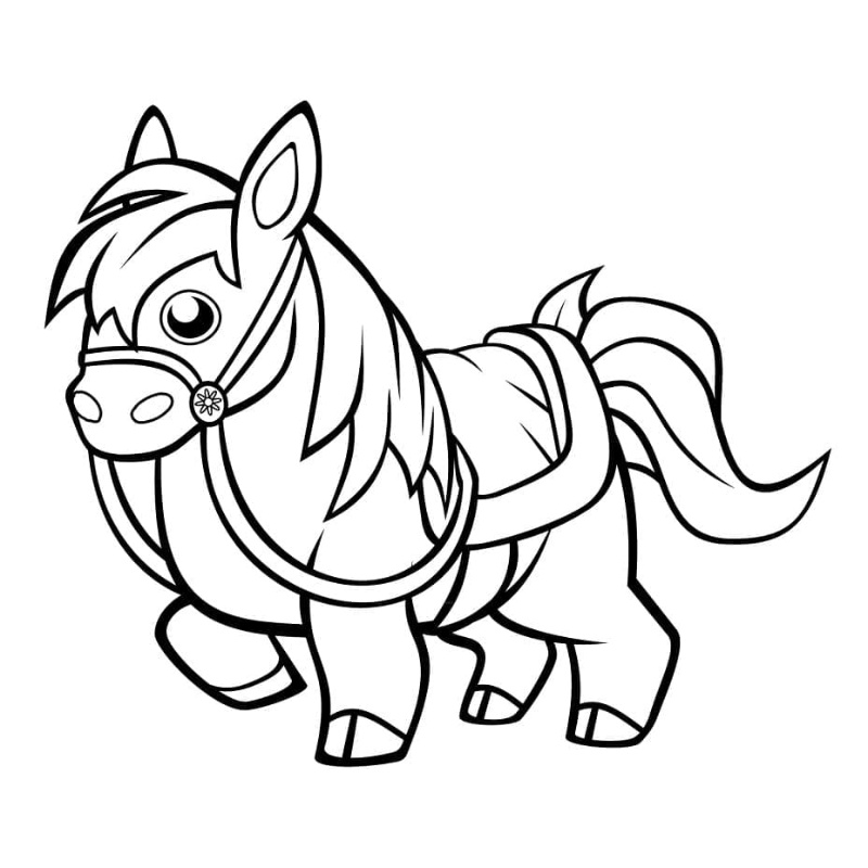Tranh tô màu con ngựa