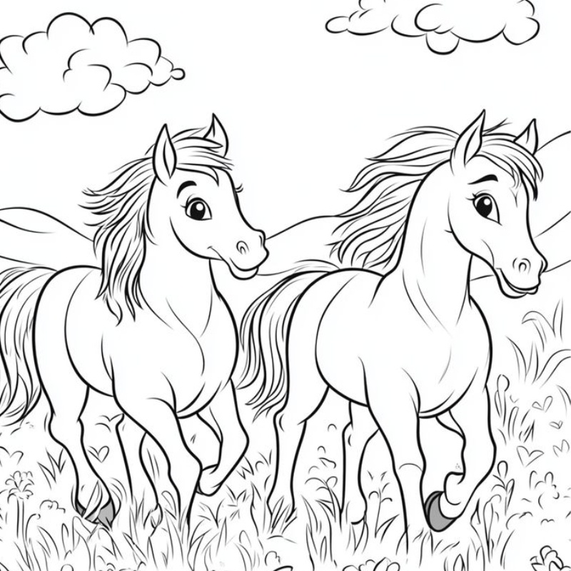 Tranh tô màu con ngựa