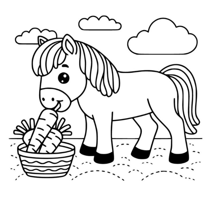 Con ngựa tô màu