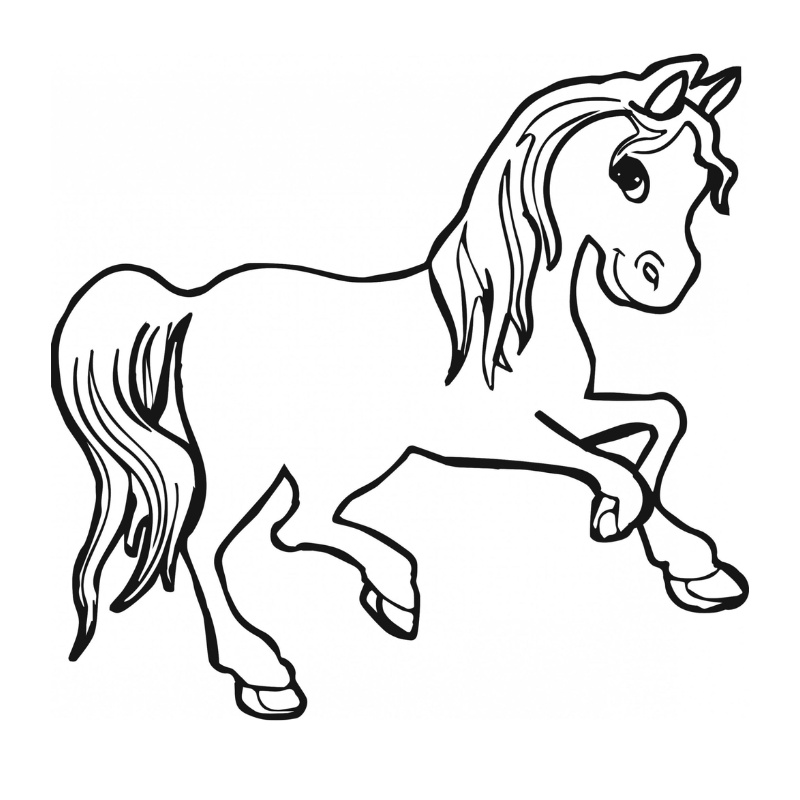 Con ngựa tô màu cho bé 
