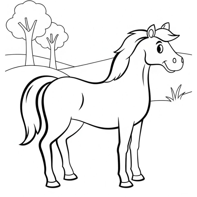 Tranh tô màu con ngựa