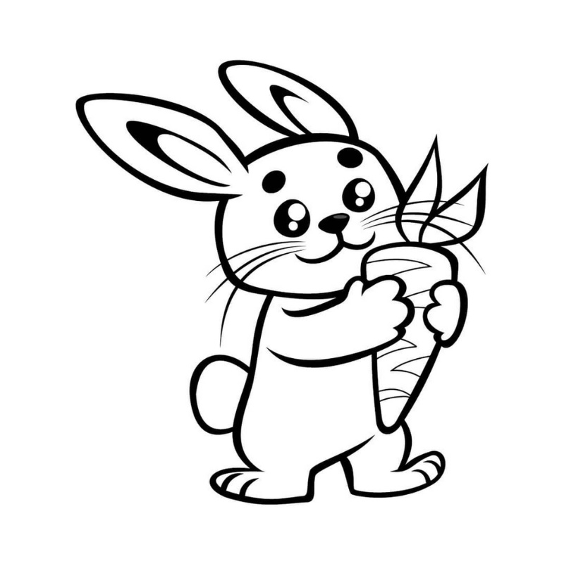 Tranh tô màu con thỏ cute