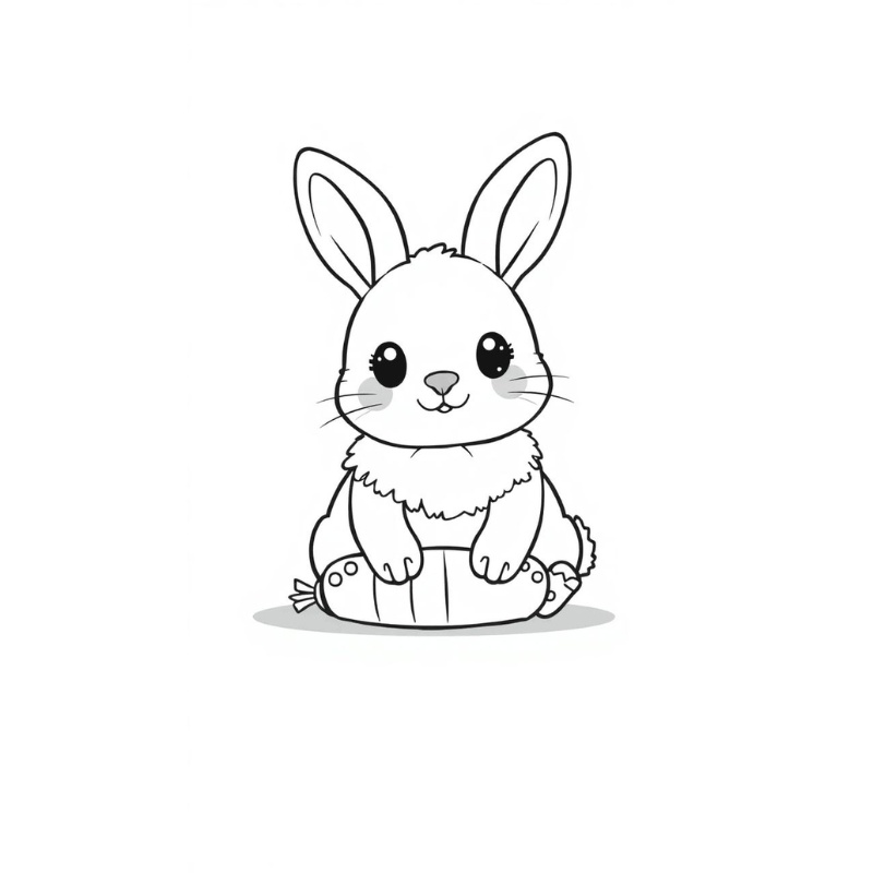Tranh tô màu con thỏ cute
