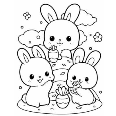 Tranh tô màu con thỏ
