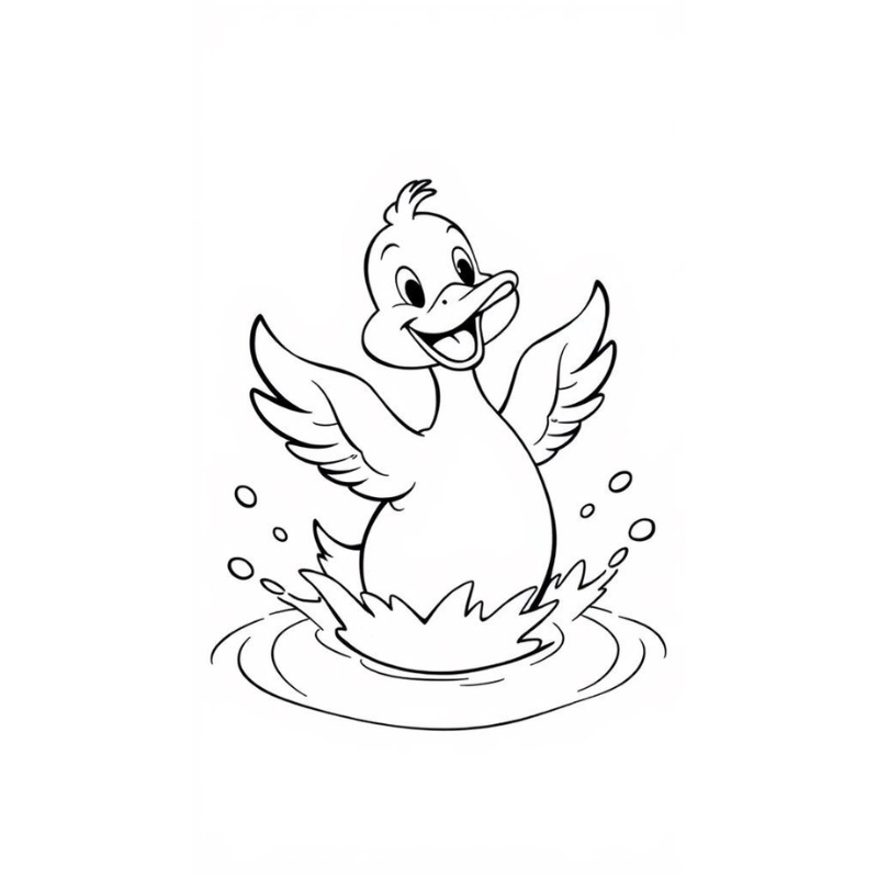 Tranh tô màu con vịt cute