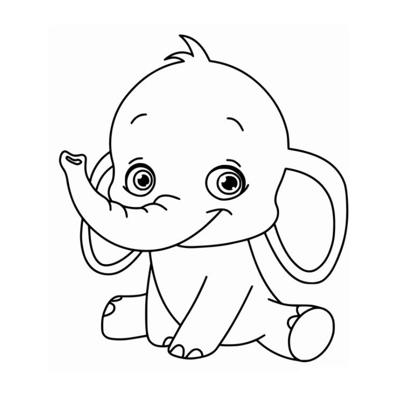 Tải tranh tô màu con voi cho bé